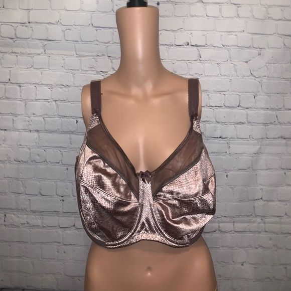 Goddess Other - Goddess Brown & Tan Nylon Bra size 42J